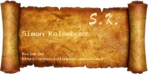 Simon Kolombusz névjegykártya